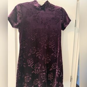 Vintage 90’s City Triangles Deep Purple velvet Floral Dress
